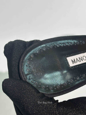 Manolo Blahnik Black Suade Jadifa Clear Stiletto Mule Sandals Size 36.5