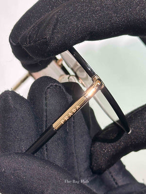 Prada Black Acetate Round Sunglasses