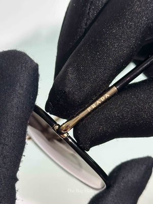 Prada Black Acetate Round Sunglasses