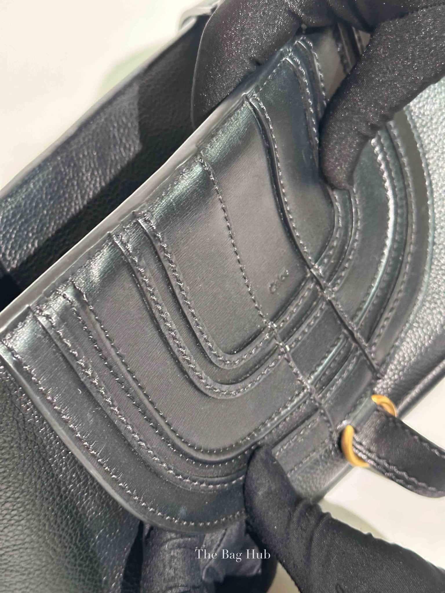 Chloe Black Leather Marcie Medium Clutch Bag with Shoulder Strap