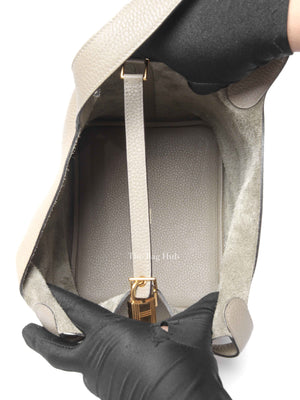Hermes Etain Taurillon Clemence Picotin 22 Bag