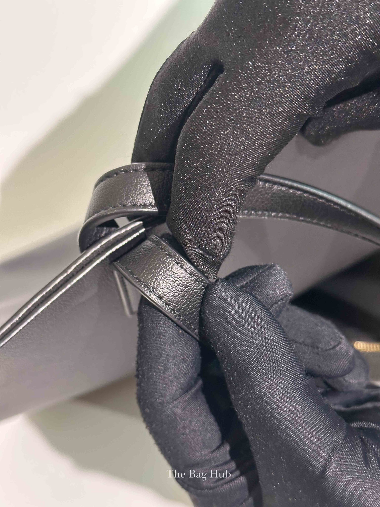 Saint Laurent Black Leather Supple North/South Tote Bag
