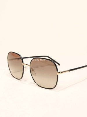 Prada Black Acetate Round Sunglasses