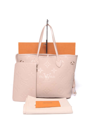 Louis Vuitton Sand Monogram Empreinte Leather Neverfull MM Tote Bag