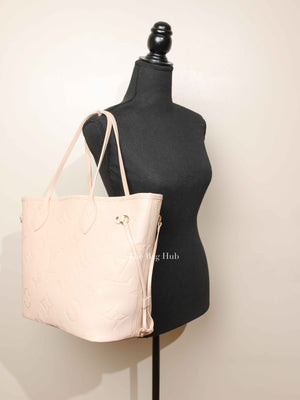 Louis Vuitton Sand Monogram Empreinte Leather Neverfull MM Tote Bag