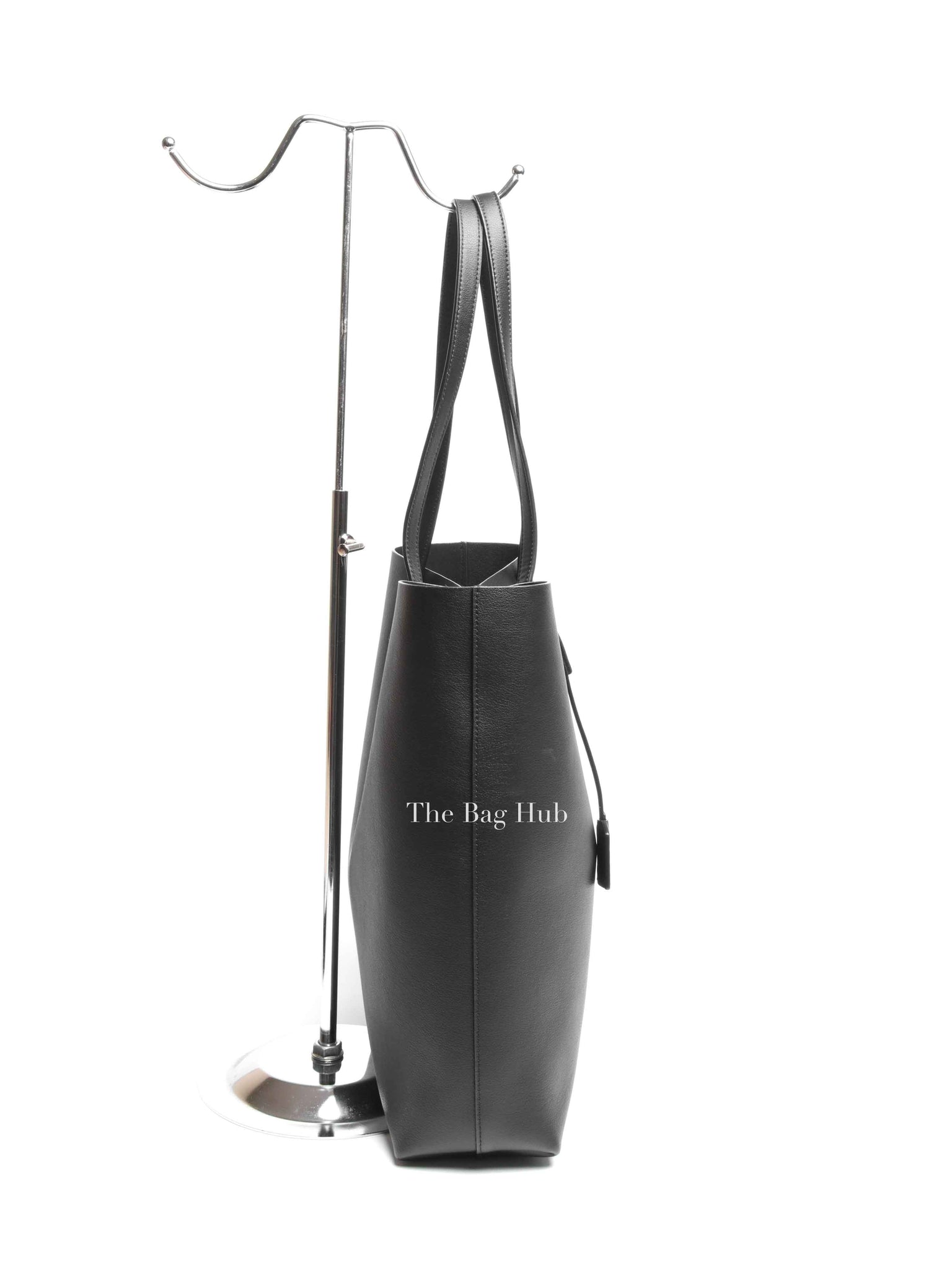 Saint Laurent Black Leather Supple North/South Tote Bag