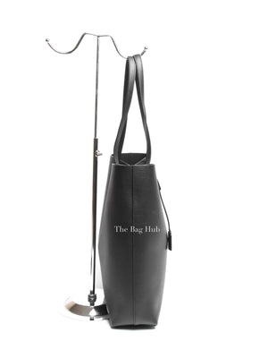 Saint Laurent Black Leather Supple North/South Tote Bag