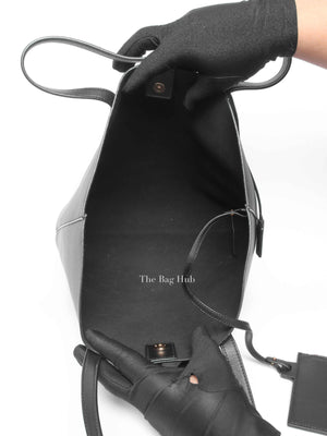 Saint Laurent Black Leather Supple North/South Tote Bag