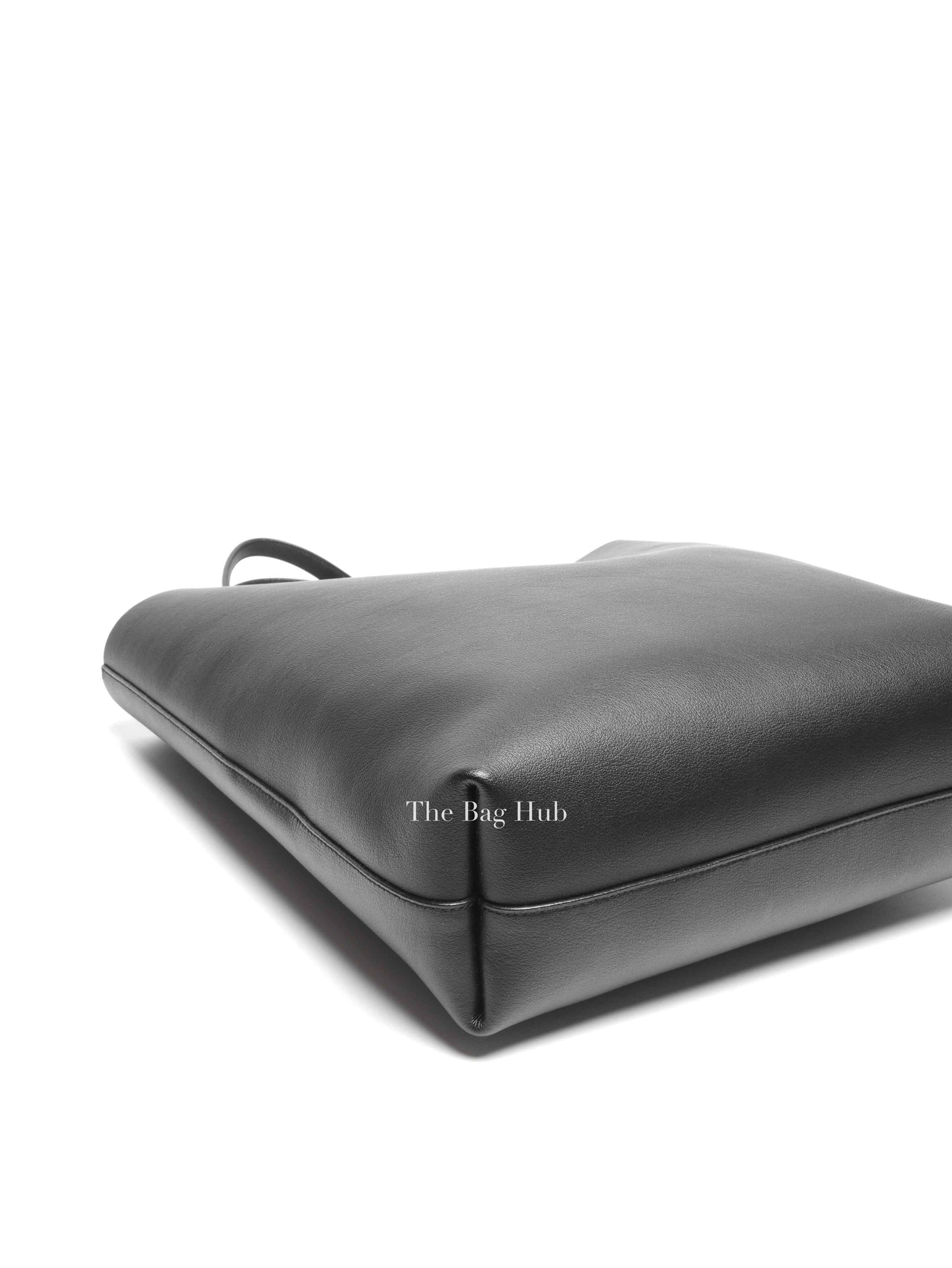 Saint Laurent Black Leather Supple North/South Tote Bag