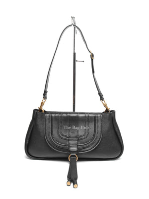 Chloe Black Leather Marcie Medium Clutch Bag with Shoulder Strap