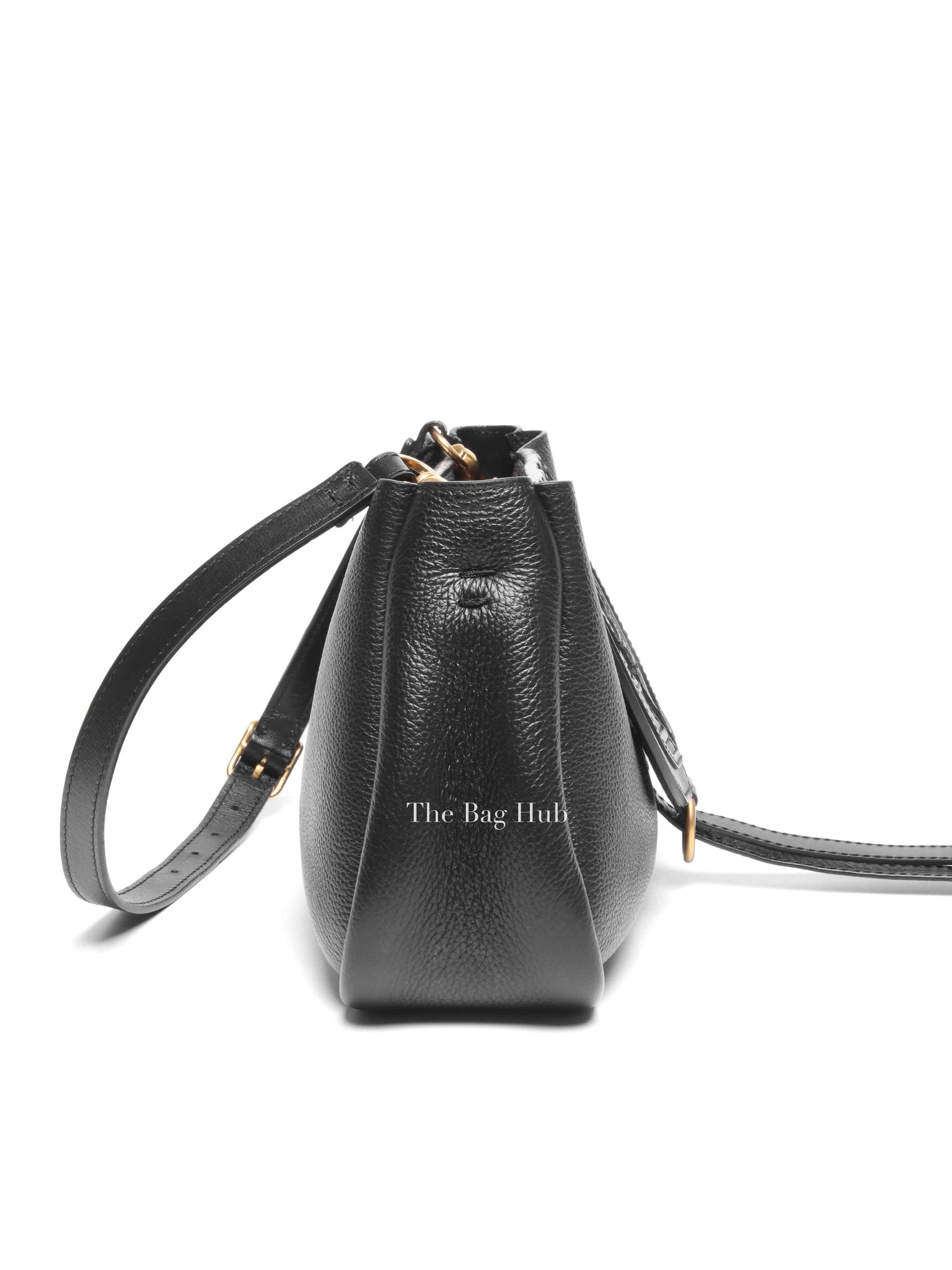 Chloe Black Leather Marcie Medium Clutch Bag with Shoulder Strap