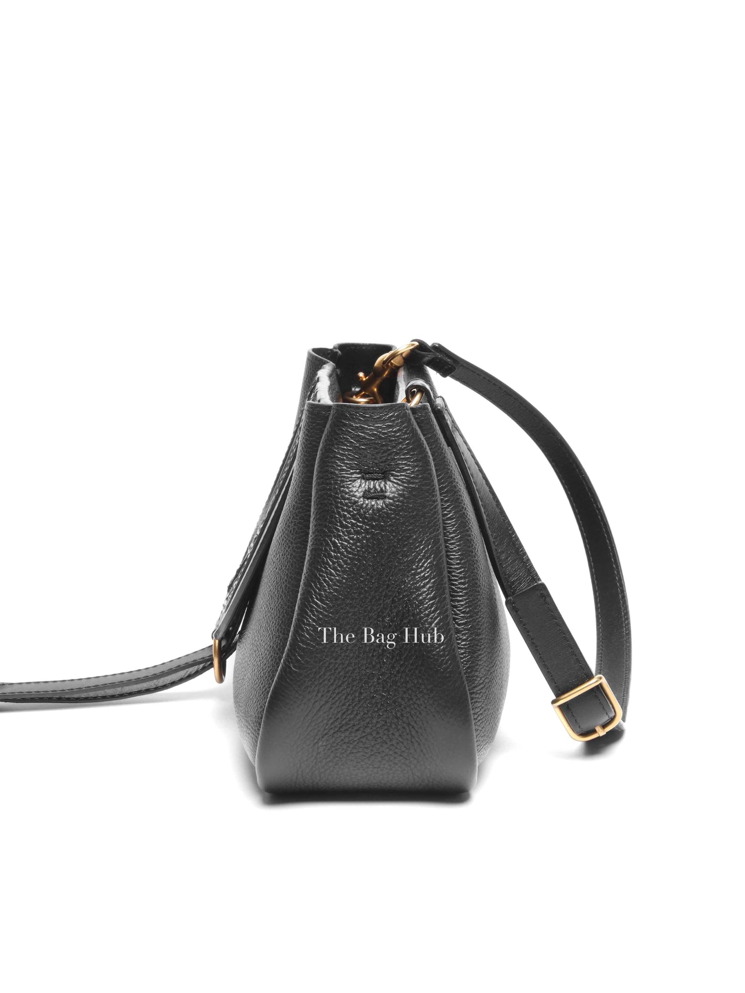Chloe Black Leather Marcie Medium Clutch Bag with Shoulder Strap