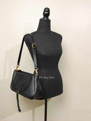 Chloe Black Leather Marcie Medium Clutch Bag with Shoulder Strap