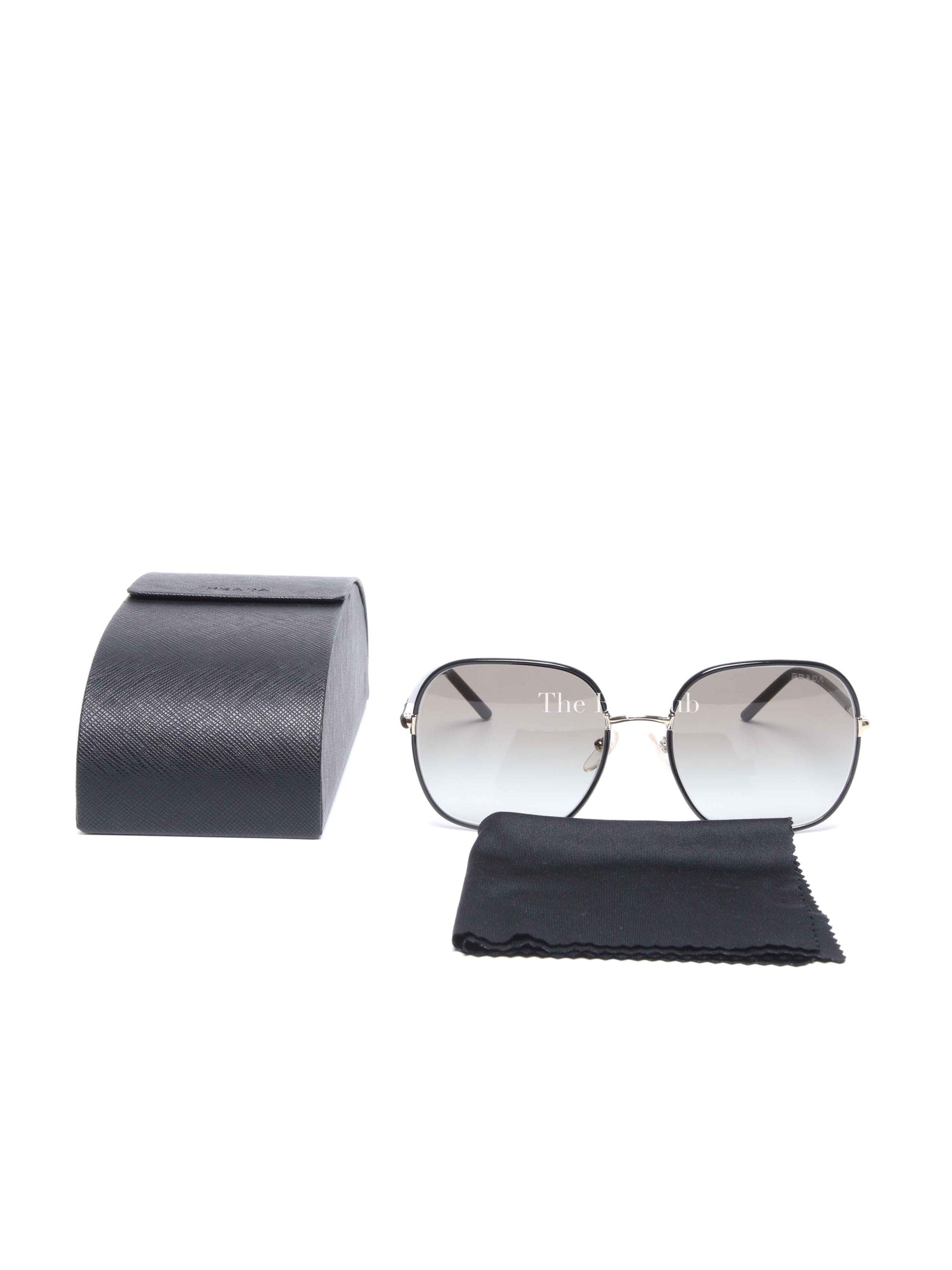 Prada Black Acetate Round Sunglasses