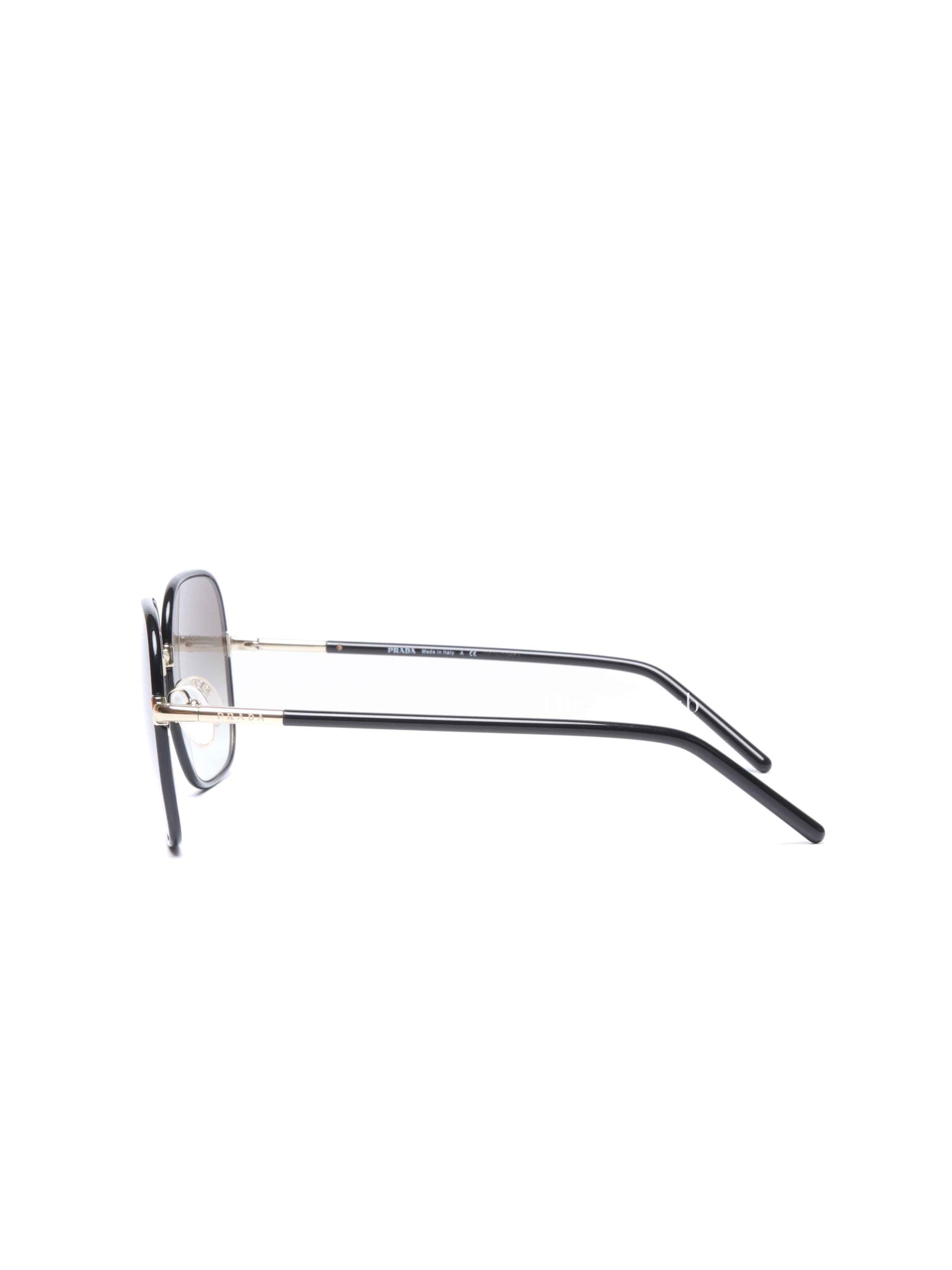 Prada Black Acetate Round Sunglasses