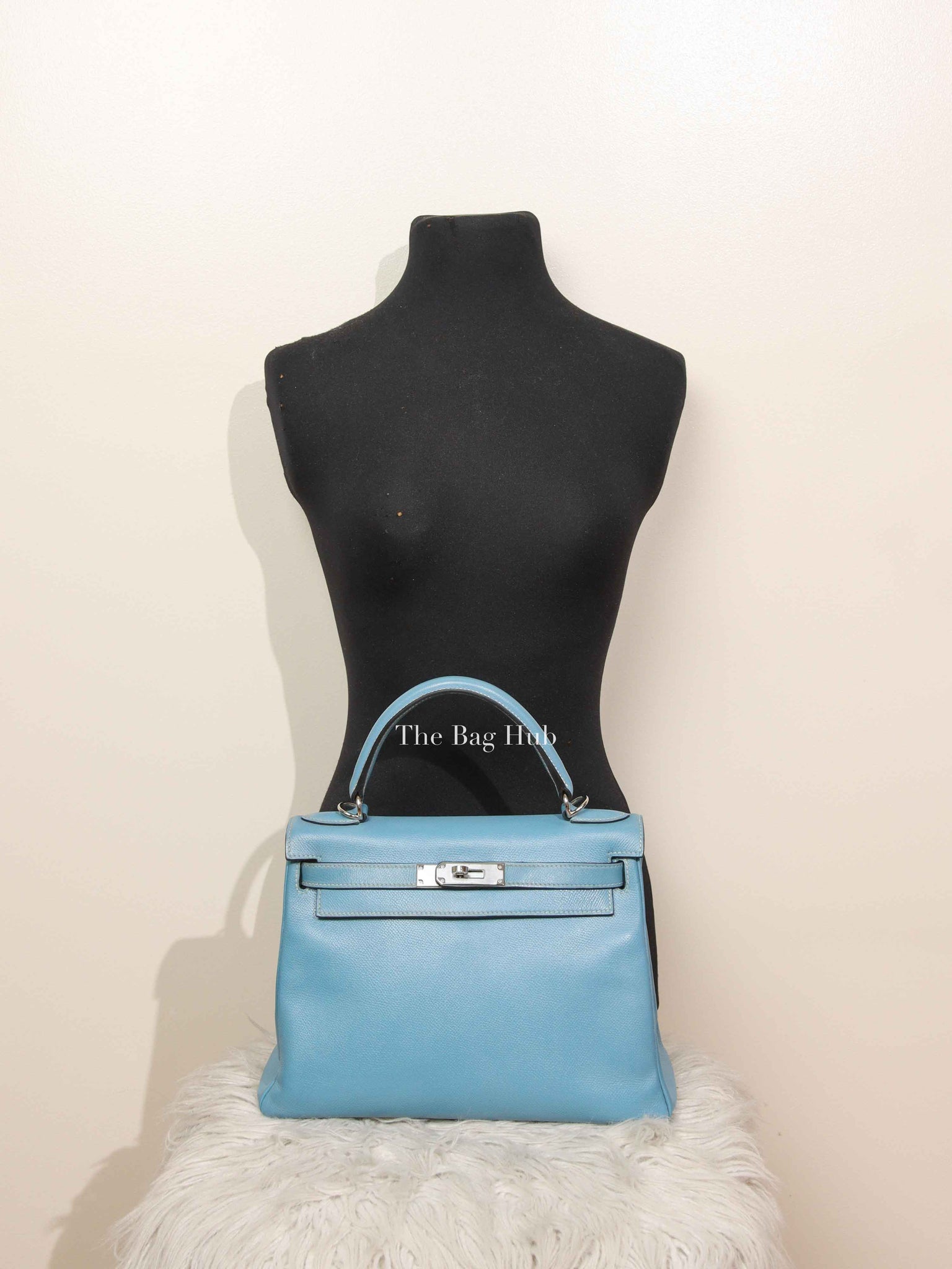 Hermes Bleu Jean Epsom Retourne 28 Kelly Bag PHW