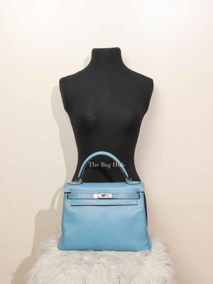 Hermes Bleu Jean Epsom Retourne 28 Kelly Bag PHW