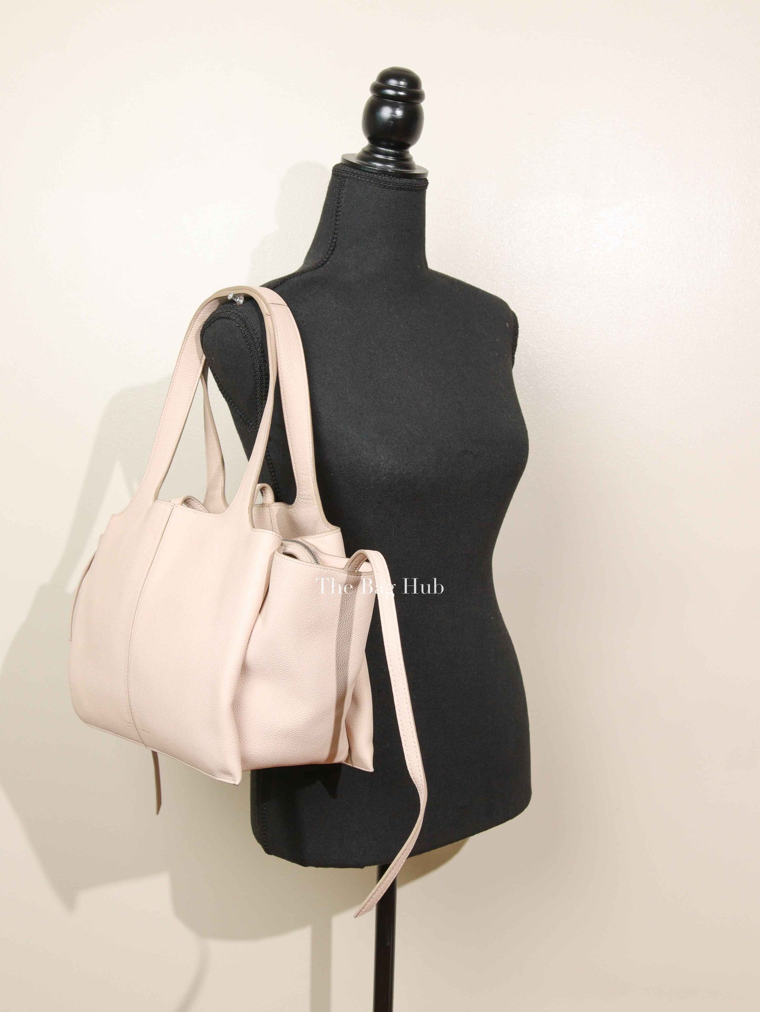 Celine Powder Baby Pink Grained Leather Small Tri-Fold Bag