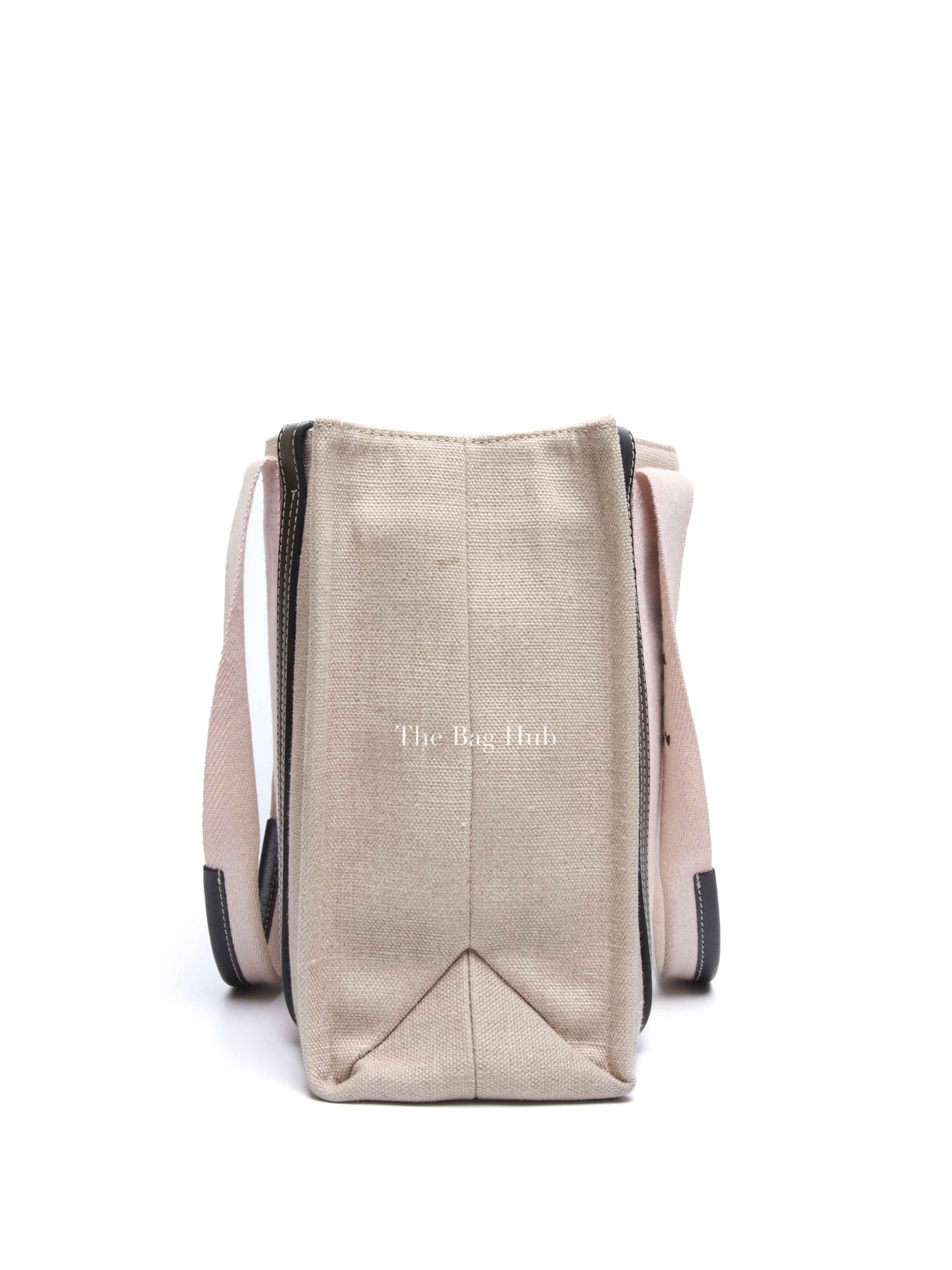Chloe White/Pink Canvas Medium Woody Tote Bag