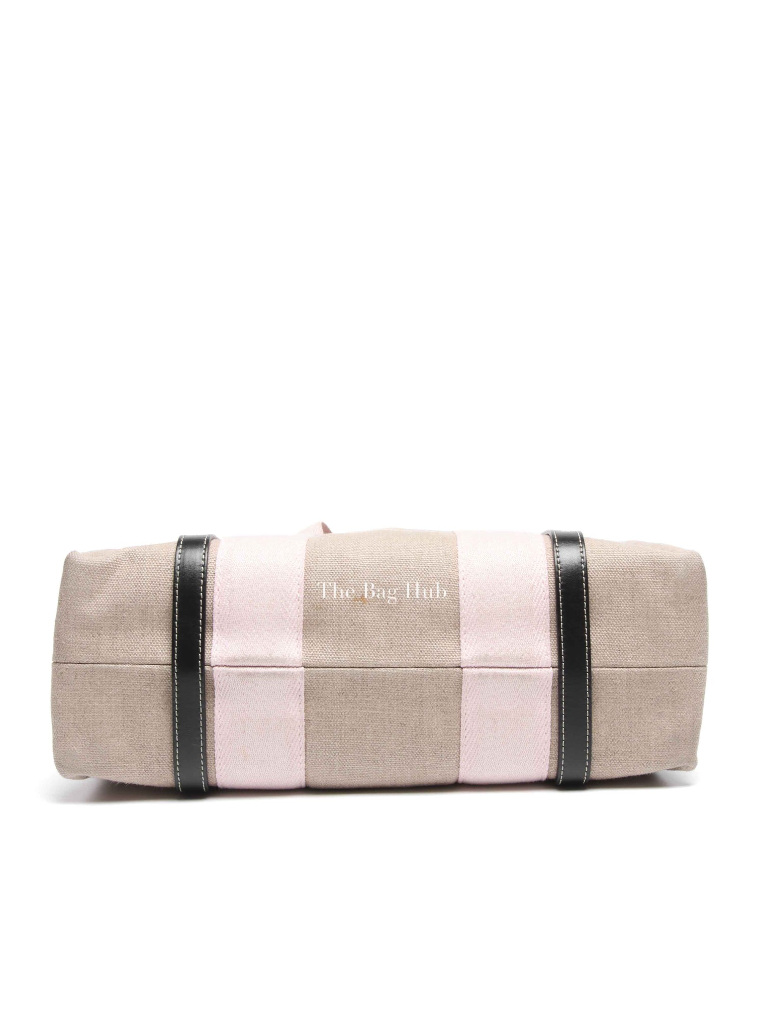 Chloe White/Pink Canvas Medium Woody Tote Bag