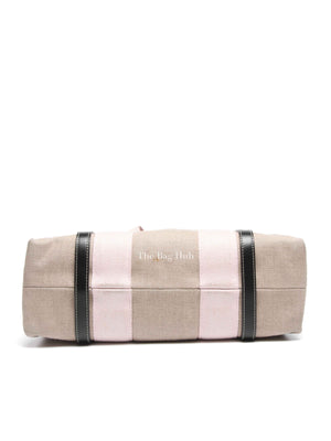 Chloe White/Pink Canvas Medium Woody Tote Bag