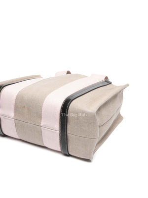 Chloe White/Pink Canvas Medium Woody Tote Bag