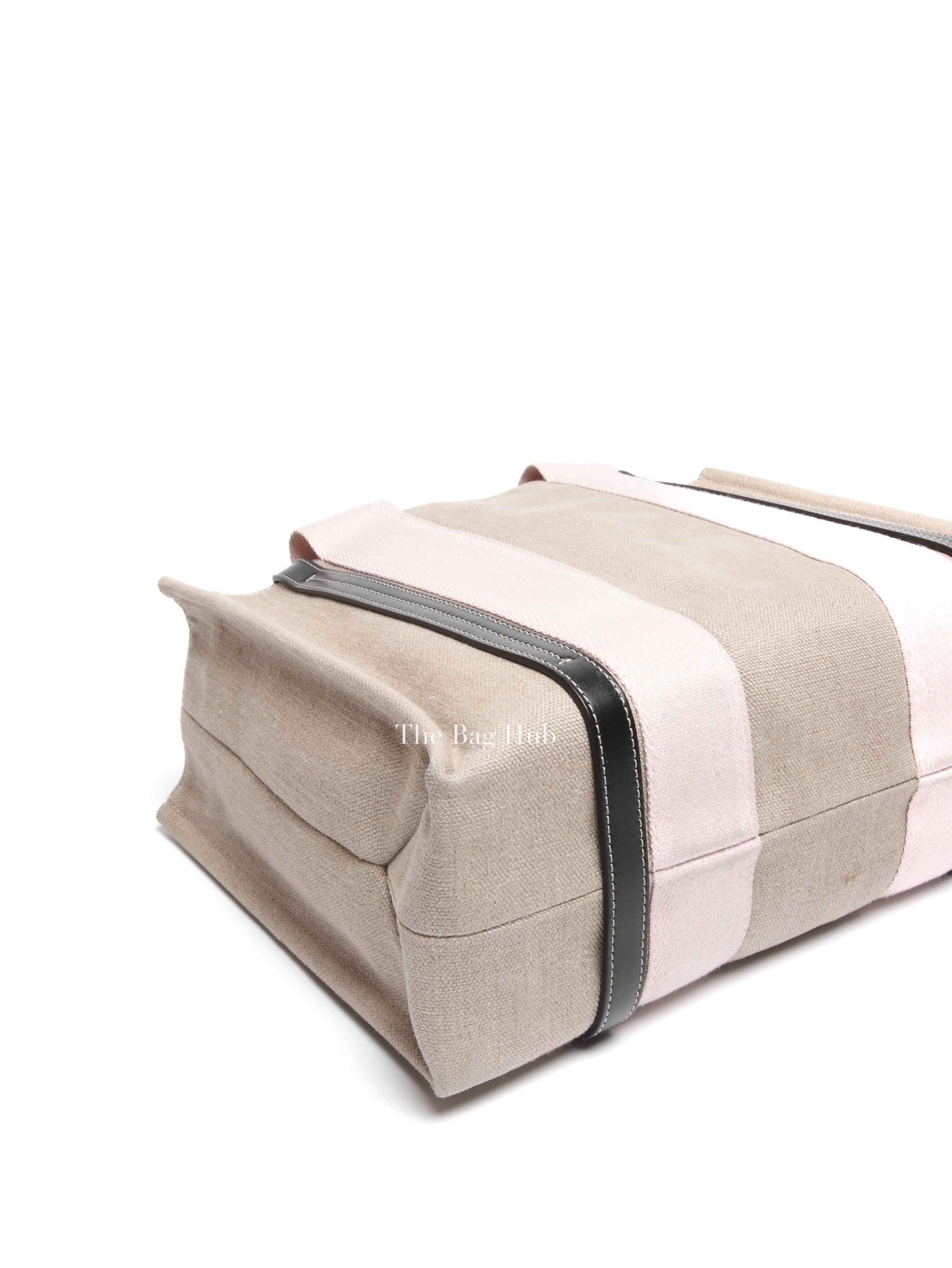 Chloe White/Pink Canvas Medium Woody Tote Bag