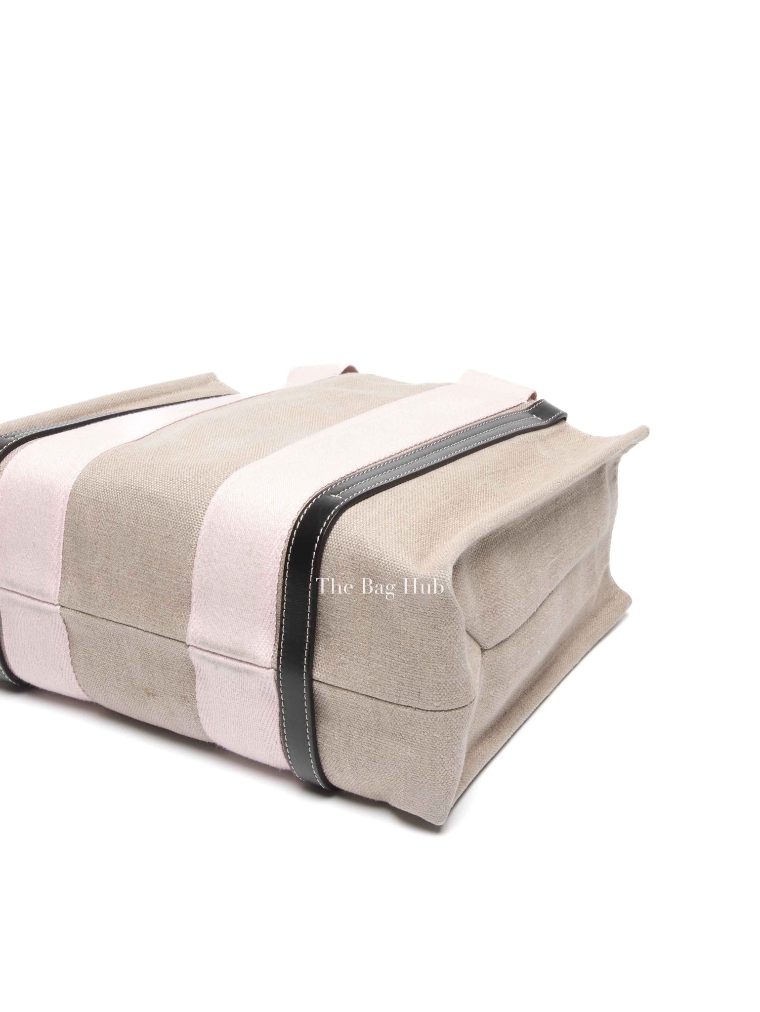 Chloe White/Pink Canvas Medium Woody Tote Bag