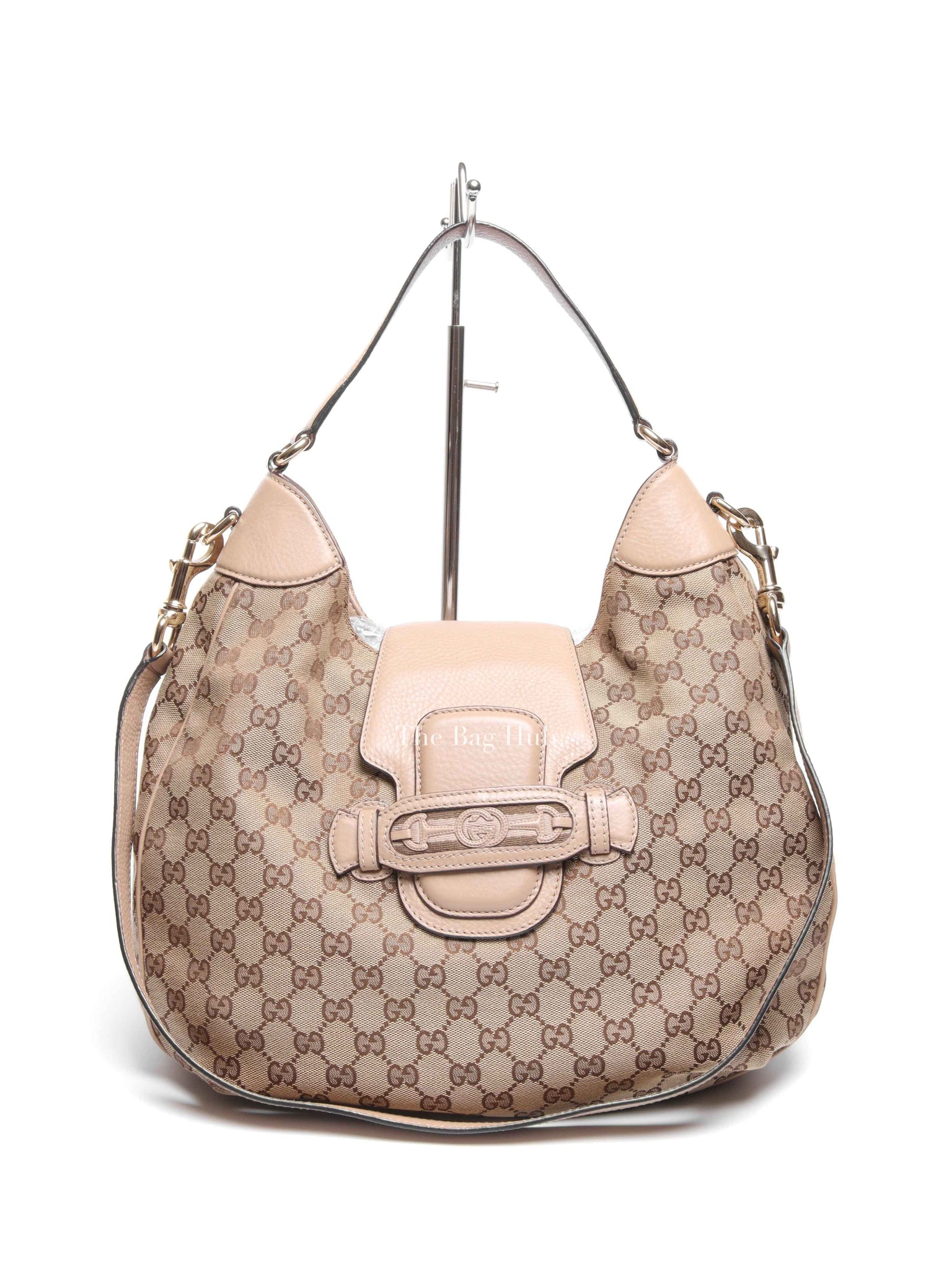 Gucci Beige Canvas GG Dressage Hobo Bag