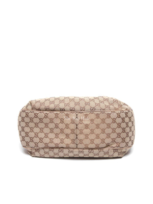 Gucci Beige Canvas GG Dressage Hobo Bag