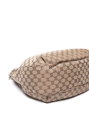 Gucci Beige Canvas GG Dressage Hobo Bag