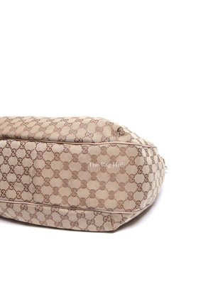 Gucci Beige Canvas GG Dressage Hobo Bag