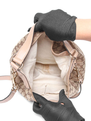 Gucci Beige Canvas GG Dressage Hobo Bag