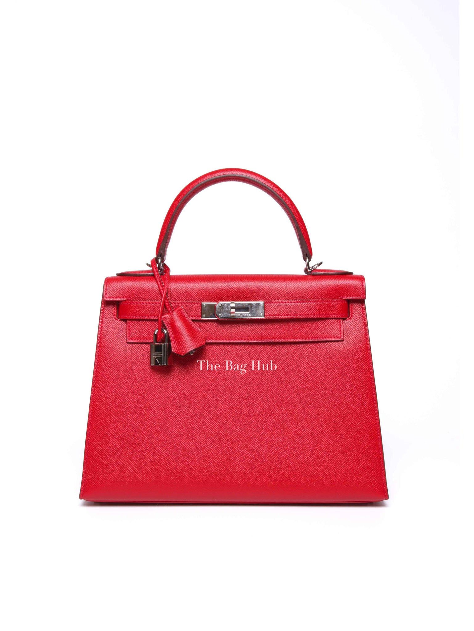 Hermes Rouge Epsom Leather Kelly 28 Bag PHW
