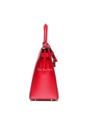 Hermes Rouge Epsom Leather Kelly 28 Bag PHW