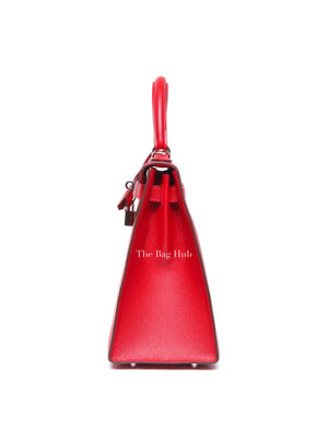 Hermes Rouge Epsom Leather Kelly 28 Bag PHW