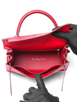 Hermes Rouge Epsom Leather Kelly 28 Bag PHW