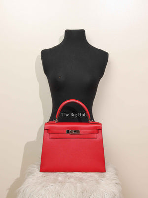 Hermes Rouge Epsom Leather Kelly 28 Bag PHW