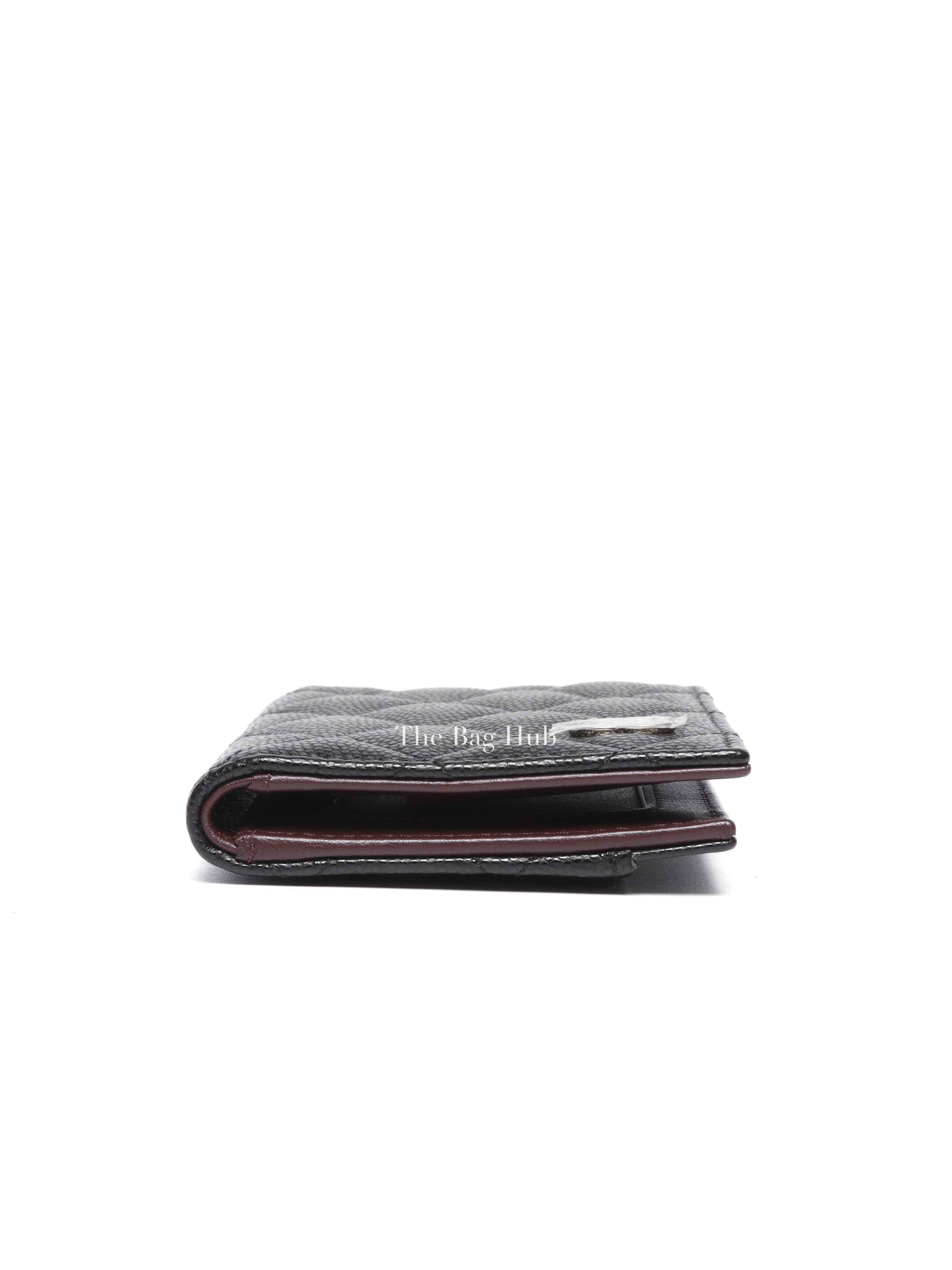 Chanel Black Caviar Quilted Card Holder SHW