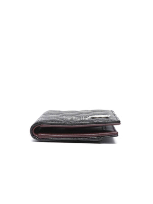 Chanel Black Caviar Quilted Card Holder SHW