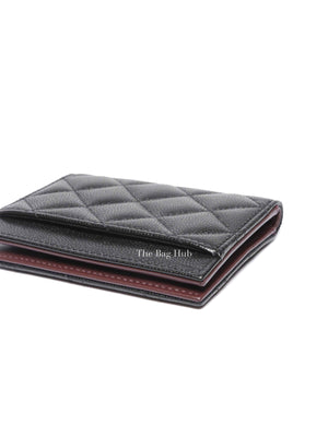 Chanel Black Caviar Quilted Card Holder SHW