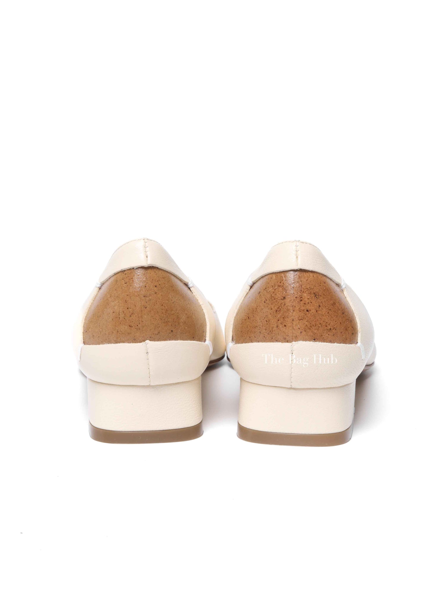 Maison Margiela Cream Leather Ballet Flats Size 36
