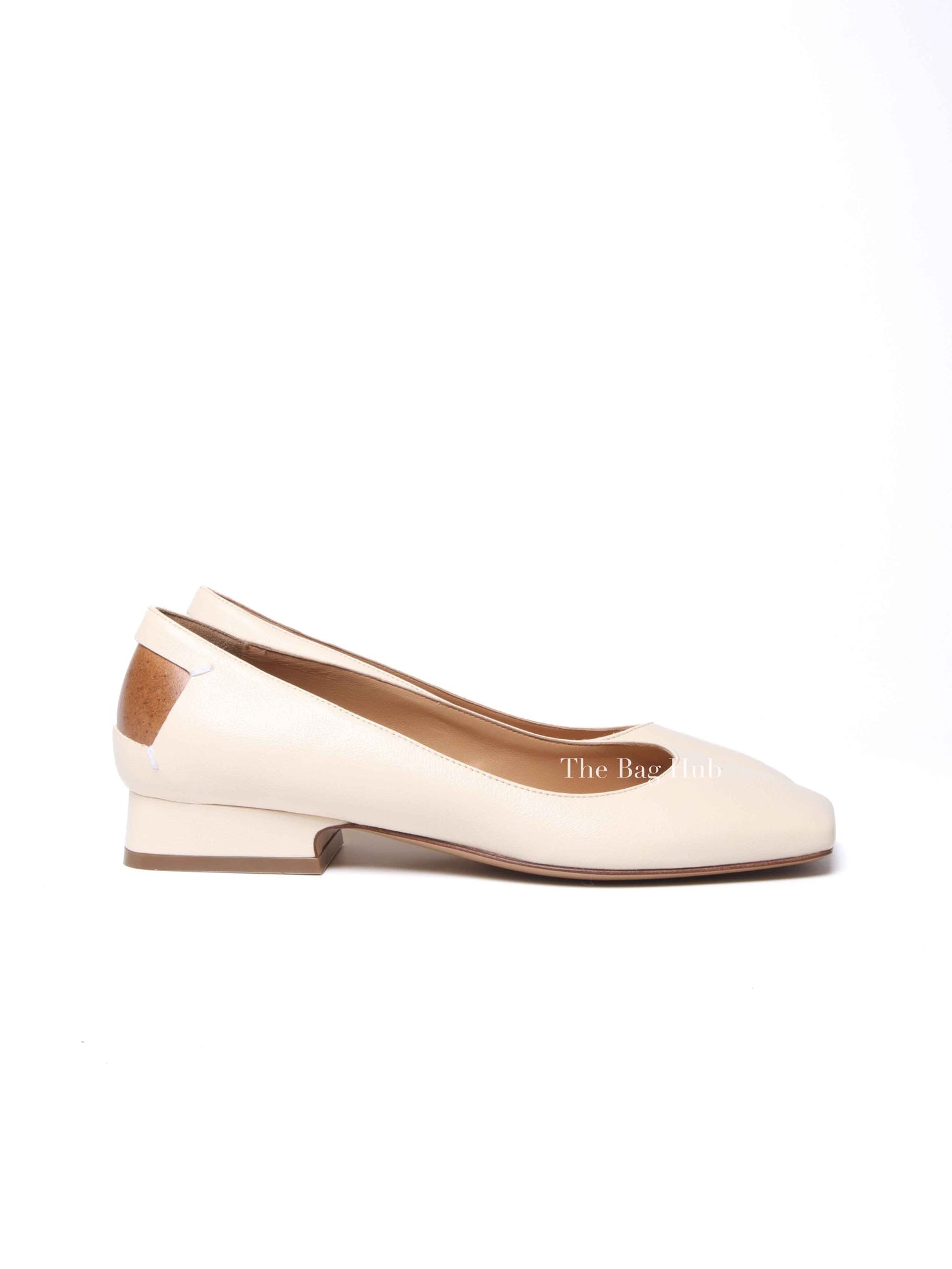 Maison Margiela Cream Leather Ballet Flats Size 36