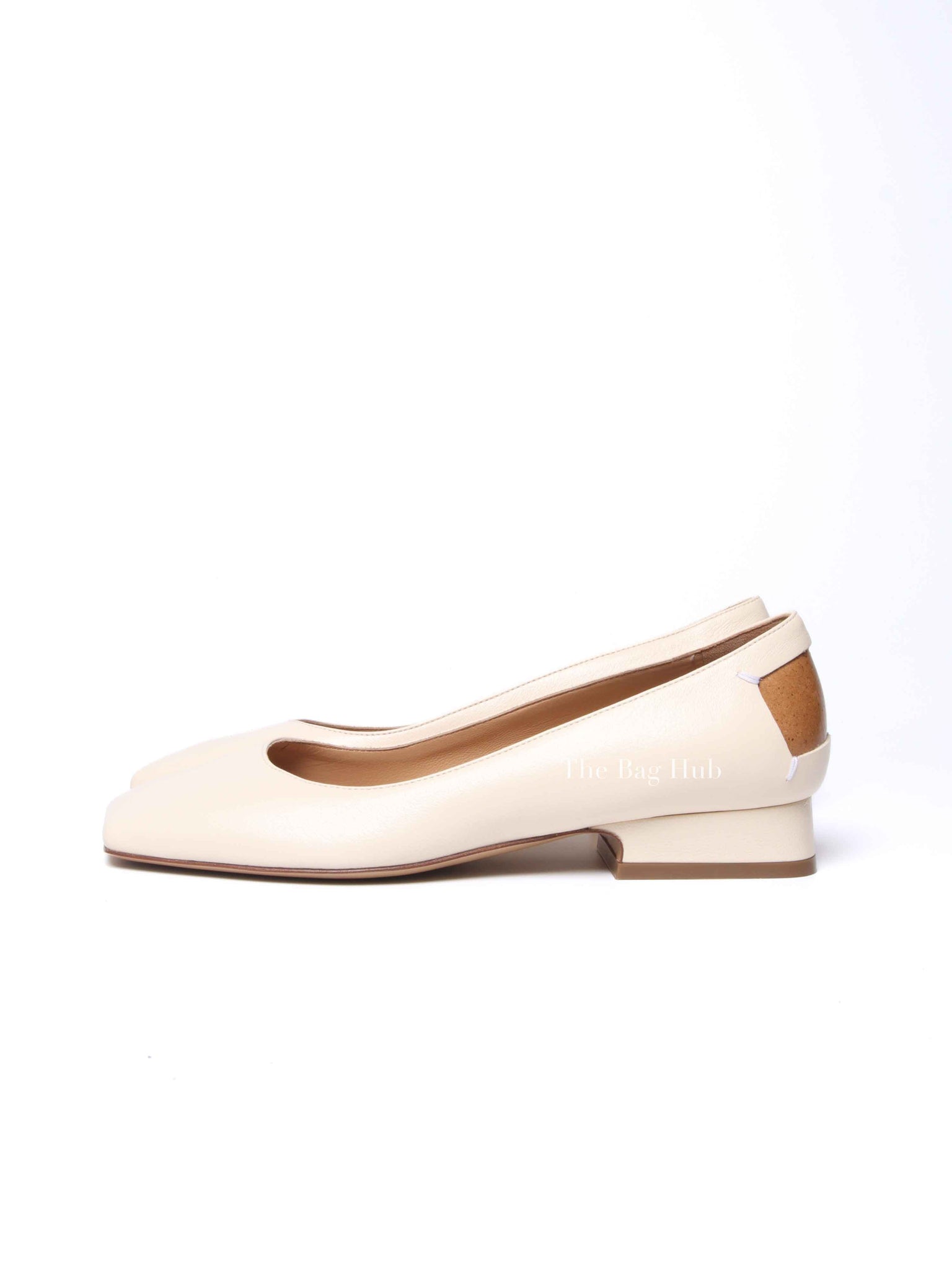 Maison Margiela Cream Leather Ballet Flats Size 36