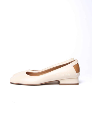 Maison Margiela Cream Leather Ballet Flats Size 36