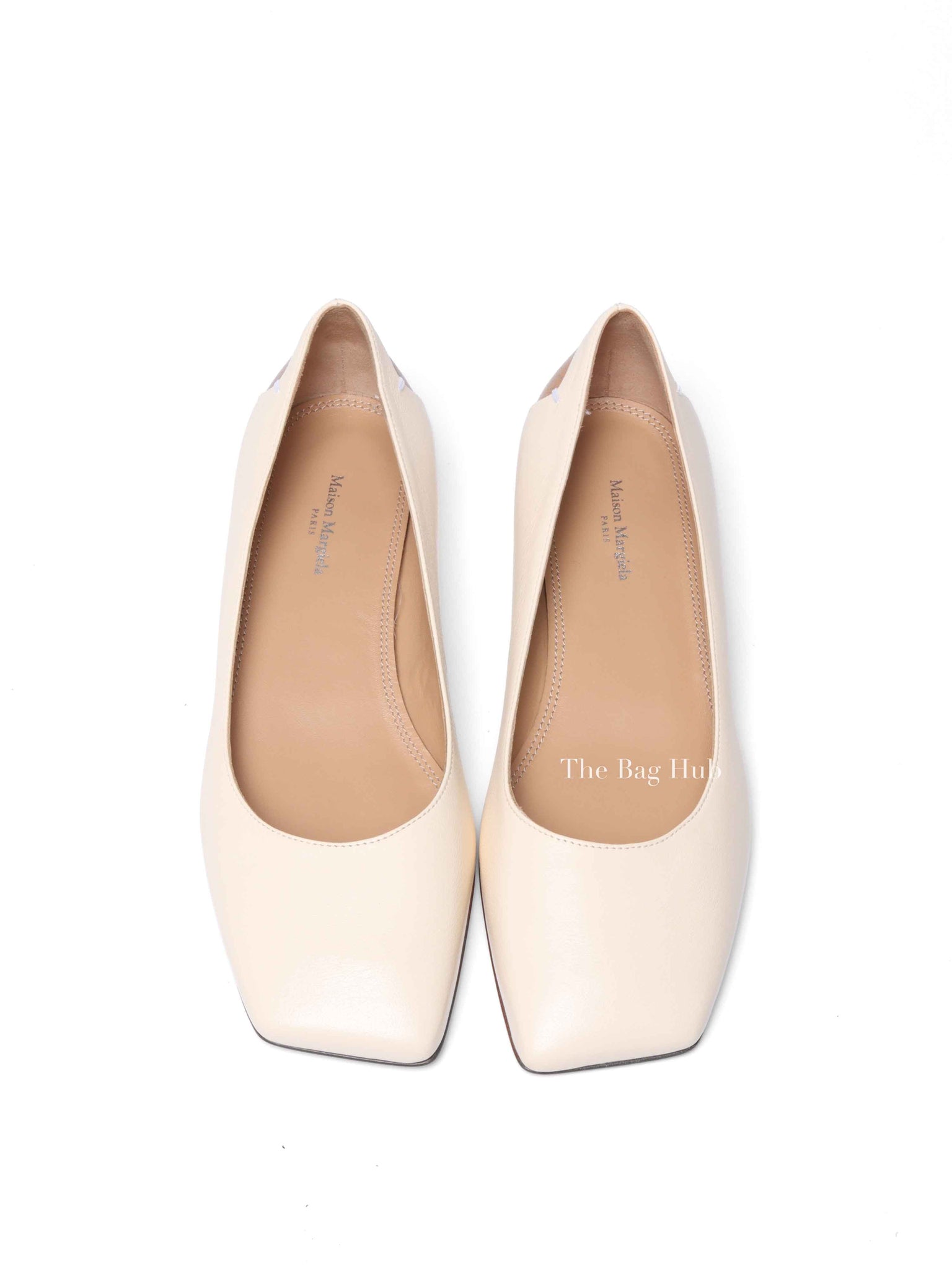 Maison Margiela Cream Leather Ballet Flats Size 36