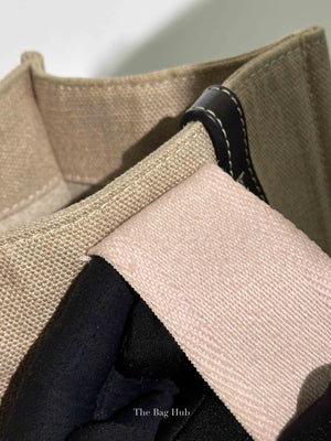 Chloe White/Pink Canvas Medium Woody Tote Bag