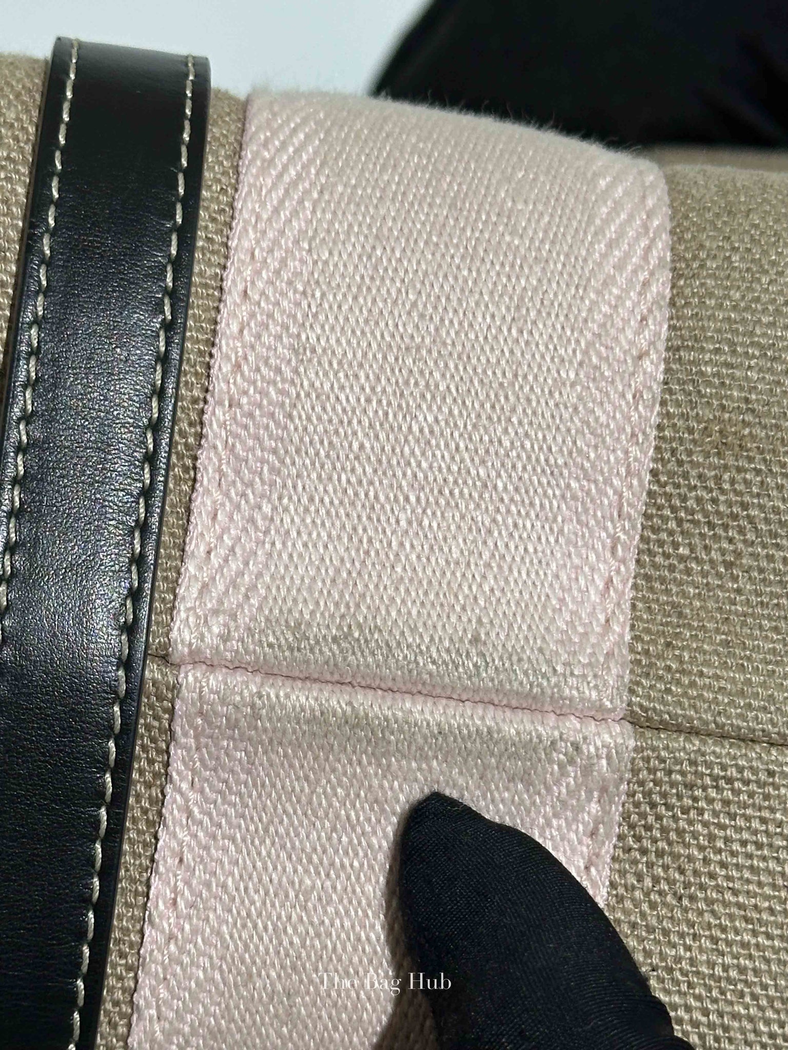 Chloe White/Pink Canvas Medium Woody Tote Bag