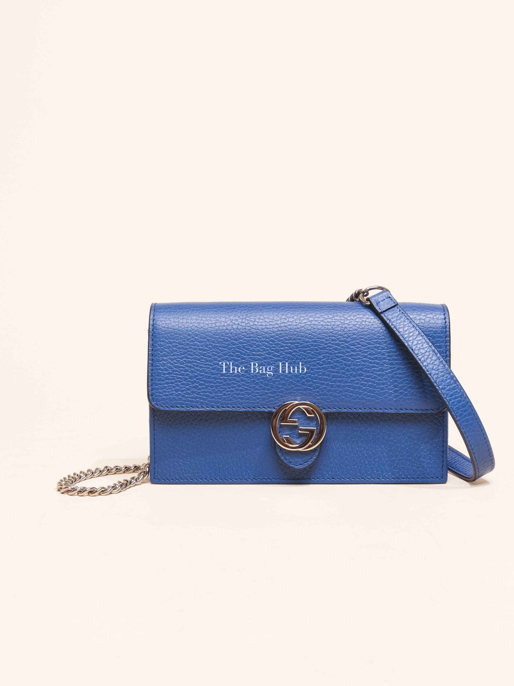 Gucci Blue Leather Interlocking G Dollar Wallet On Chain