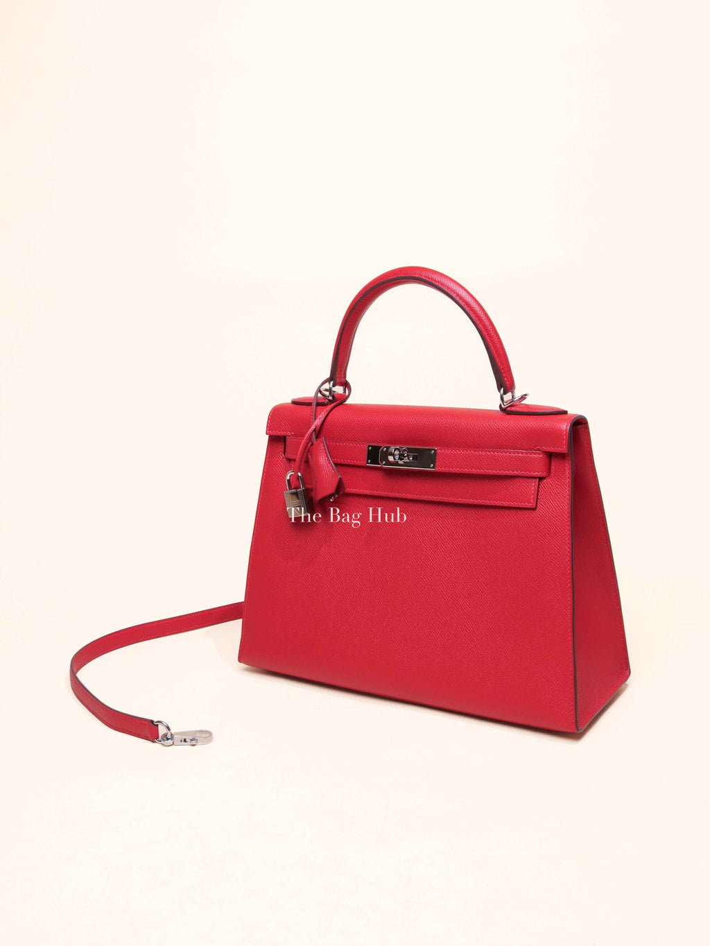 Hermes Rouge Epsom Leather Kelly 28 Bag PHW